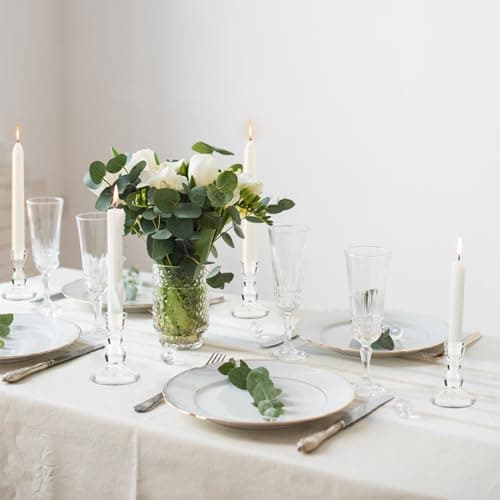 lalago LALAGO 4 pièces. Bougeoir pour Bougies en bâton, bougeoir en Verre, Bougie Transparente, Bougies de Table, Bougies en Verre, bougeoir en bâton pour Bougies de Table, Bougies d'arbre