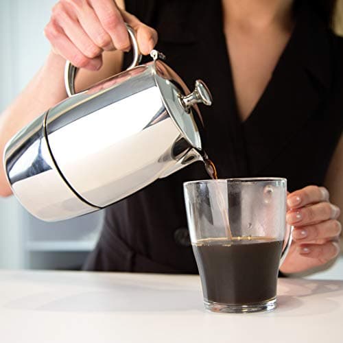 VeoHome Cafetière Italienne inox 6 Tasses 300 ML – Cafetière Moka Induction, Gaz, Céramique Style Expresso – Incassable, Sûre et Lavable au Lave-Vaisselle...
