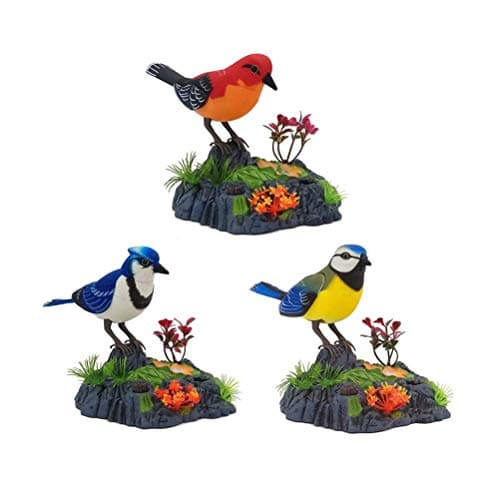 Jouet électronique d'oiseaux Chantant Le Chant des Oiseaux, Oiseau Dansant gazouillant avec Activation du capteur de Mouvement Enfants Jouet Animal électrique décor de Cage à Oiseaux pour Le Jardin