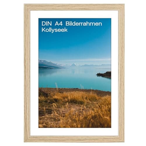 kollyseek Din A4 cadre photo (21 x 29,7 cm) en MDF et bois de verre acrylique cadre photo bois pour accrocher et mettre en place salon pour placer et accrocher bois cadre décoratif bois