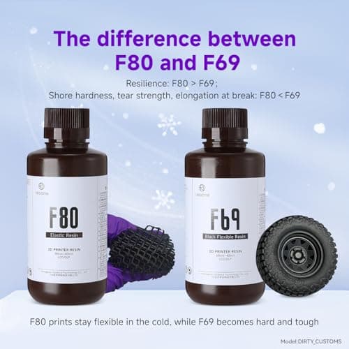 RESIONE Résine d'imprimante 3D, résine élastique F80 avec allongement élevé à la rupture haute résilience, résine photopolymère pour impression 3D LCD DLP MSLA(Noir 1000g)