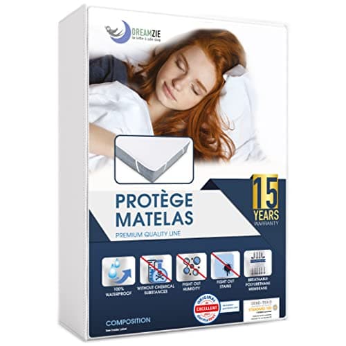 Protège Matelas 80x200 cm Imperméable Oeko TEX par Dreamzie - Alese 80x200 en Coton Respirant avec 4 Coins Elastiques