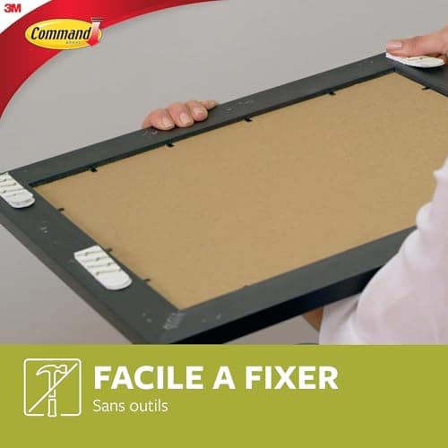 Command Languettes Accroches Tableaux pour Cadres Fins, Blanc, 14 x 2 Languettes - Fixation sans Dommage