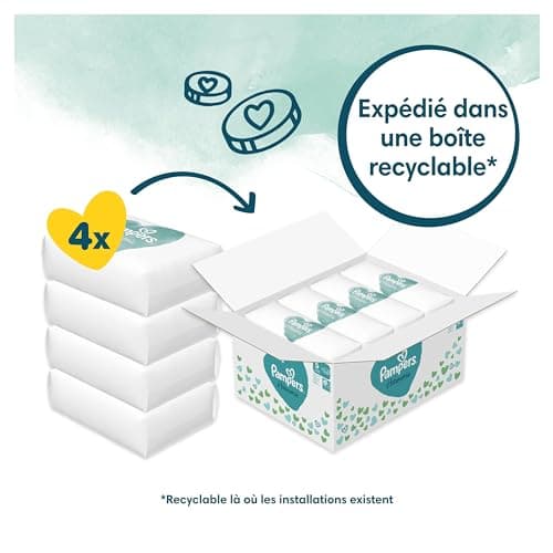 Pampers Harmonie, Taille 5, 152 Couches, 11-16kg, Protection Douce pour la Peau, Ingrédients d’origine végétale en contact avec la peau de bébé, Avec un Emballage Recyclable en Papier, Pack 1 Mois