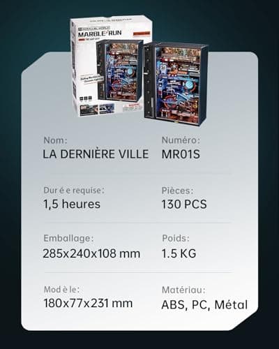Robotime Puzzle 3D Maquette a Construire Last City Circuits de Billes, LED Obscurité Lumineuse, Cadeaux Décoration pour Hommes, MR01S