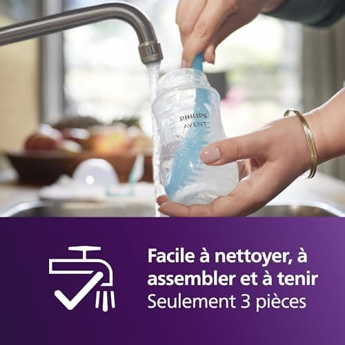 Philips Avent Lot de 2 biberons à Réponse Naturelle de 260 ml, sans BPA, pour les bébés de 1 mois et + (modèle SCY903/02)