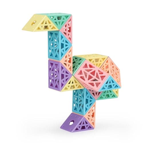 ROXENDA Casse Tete Serpent Magique 24 Pièces Magic Snake Snake Cube Magic Snake Cube Jeu de Casse-tête pour Fête, Sac Cadeau, Anniversaire et Fête Jouets pour Enfants Garçon Fille