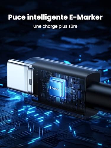 UGREEN 240W Câble USB C vers USB C PD 3.1 5A 48V 180W 140 W Câble USB C Charge Rapide Nylon Tressé Compatible avec MacBook iPad Ordinateur Portable de Jeu iPhone 16 Galaxy S24 Plus Ultra (2M)