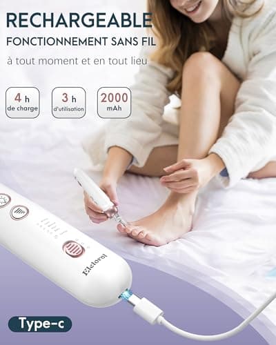 Kit Manucure Pedicure: Eletorot Ponceuse pour Ongles avec 8 Embouts, Limes a Ongles Professionnelle pour Anti Callosités, Set de Manucure Pedicure Electrique pour Le Soin Mains et Pieds