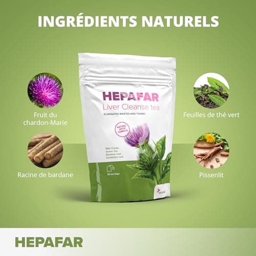Hepafar Liver Cleanse - thé à base de plantes avec du Chardon-Marie, du thé vert, de la racine de bardane et du pissenlit - 2x20 sachets par Sensilab