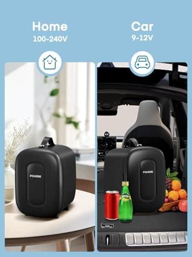 Mini Frigo de Chambre 5L, USB/AC/DC Brancher, Pour Voiture 12V 240V pour Camping, Petit Skincare Réfrigérateur Comestique Silencieux, Glacière Portable de Beauté, Garder Froid, 6 Canettes, Noir