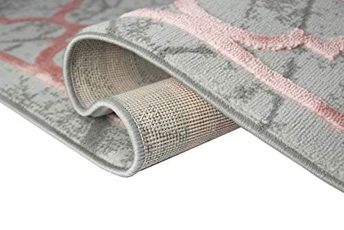 Teppich-Traum Tapis Designer Tapis Moderne Motif marocain en Beige Rose Größe 80x150 cm