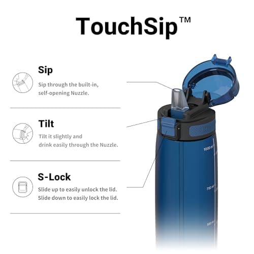 Super Sparrow Gourde 1L - Bouteille d'eau sans BPA - Gourde Sport Pour École, Plein Air