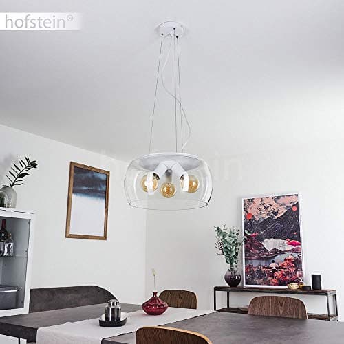 Suspension Ahanga en métal noir et verre fumé, lampe pendante rétro-design idéale dans un salon contemporain, Ø 25 cm, hauteur max. 250 cm, pour 1 ampoule E27, ampoule(s) non incluse(s)