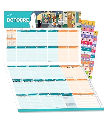 Organiseur familial Mémoniak 2025, calendrier organisation familial mensuel (sept. 2024- déc. 2025)