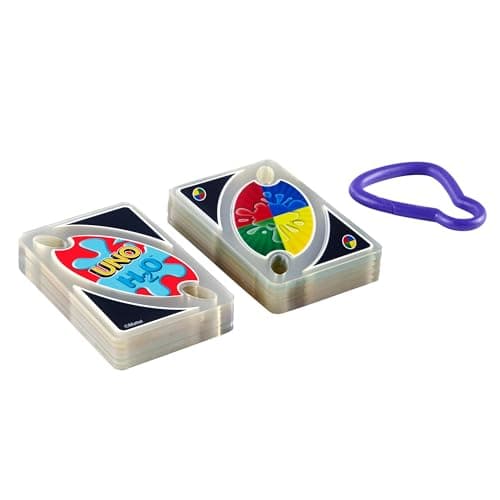 UNO Sport, Jeu de 108 Cartes en Plastiques imperméables avec Un Mousqueton pour Transport Facile, Jeu de Société, Jeu de Bain, 2 à 10 Joueurs -Individuellement ou par équipes, Dès 7 Ans, P1703