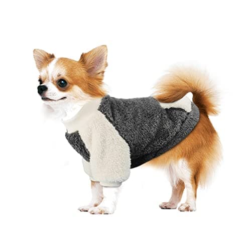 NAMSAN Pull d'hiver pour Petit Chien avec Poche en Polaire Chaude pour Petit Chien/Chiot Gris Taille - S