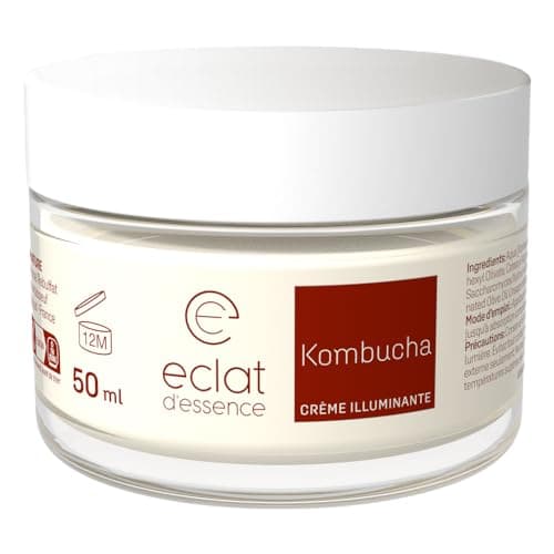 ÉCLAT D'ESSENCE Crème Visage Illuminatrice Kombucha 50ml | Hydratation et Éclat | Avec des Extraits Naturels de Kombucha et Squalane | Api-Nature