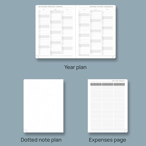 POPRUN Agenda 2025 Semainier 22 x 16,5 cm - Couverture Rigide, Vertical Weekly Planner, D'Jan 2025 à Déc 2025-12 Mois, Avec signet à 2 rubans, Papier Certifié FSC® 100 g/m2, Noir