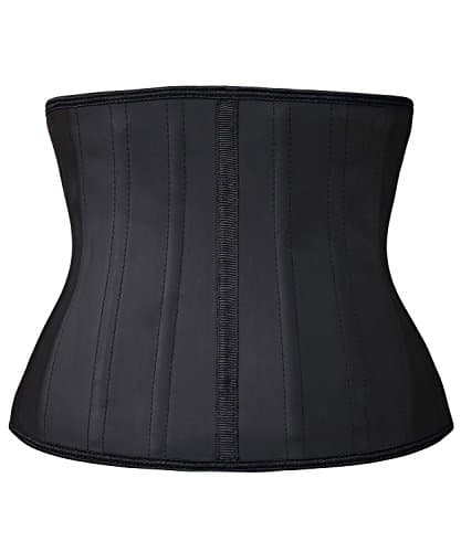 YIANNA Gaine Ventre Plat Femme Amincissante Torse Court Latex Corset Minceur Invisible Sport Waist Trainer Ceinture Amincissant Noir 110299 XL