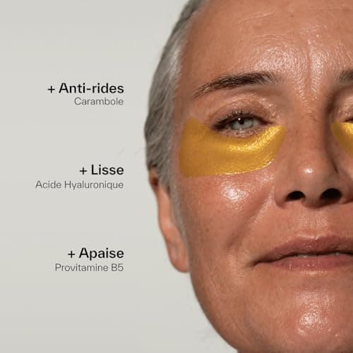 DAY+ | Patchs Yeux Anti-Âge | Comble les rides & ridules, Tonifie le contour de l'œil | Regard rajeuni | Acide Hyaluronique, Carambole, Provitamine B5 | 97% d'ingrédients naturels | Pack de 3 paires