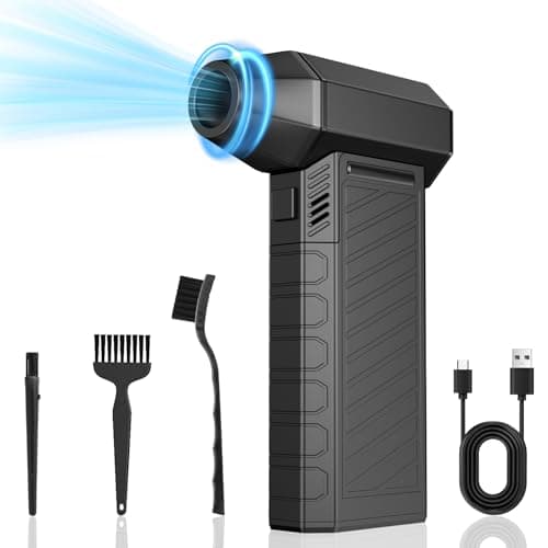Apkezel Soufflette Air Comprimé, 15 0000 tr/min Grande Vitesse Bombe Air Sec Souffleur PC, Depoussierant Ordinateur Rechargeable par USB Avec Batterie 6000mAh pour Ordinateur Portable, Clavier