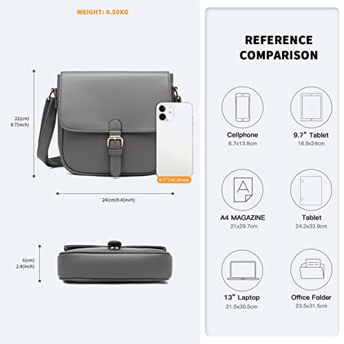 Miss Lulu Sac à Bandoulière Femmes Mode Noir Épaule Sacs Messenger Ajustable Designer Faux Cuir