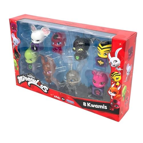Bandai - Miraculous - Pack de 8 kwamis – Collection de Mini-Figurines Miraculous - Coffret 8 Kwamis - Figurines Petits Personnages Mignons Miraculous Ladybug - Jouet Enfant 4 Ans et + - P50532