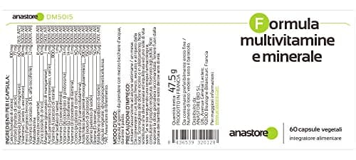 FORMULE MULTIVITAMINES * 750 mg / 60 capsules * Fer, magnésium, zinc, cuivre, chrome, manganèse, molybdène, sélénium, iode, calcium, phosphore et vitamines