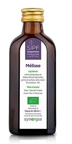 MÉLISSE bio française 100ml | Solution buvable de plantes fraîches | Digestion | Origine France certifiée | Certifié AB | Laboratoire SYNERGIA