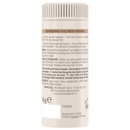 Schwarzkopf - Taft - Poudre Coiffante Cheveux - 2-En-1 - Volume - Longue Durée - Effet Matifiant - Effet Décoiffé - Ne colle pas - 99% d'ingrédients d'origine naturelle - Contenant de 10 g