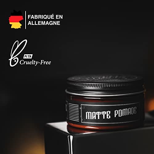 Charlemagne Pomade - Cire Cheveux Homme - Fixation forte - parfum agréable - Finition matte - Cire/Crème coiffante pour homme - 100ML - Qualité de barbier - Made in GER
