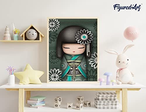 Figured’Art Diamond Painting Broderie Diamant 40x50cm Toile Entière Roulée avec Strass Perles Carrés - Habit Asiatique - Kit Complet 5D DIY Activité Manuelle Loisirs Créatifs Adultes