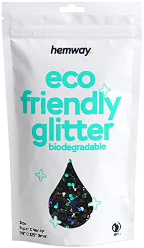 Paillettes biodégradables noires holographiques respectueuses de l'environnement À base de plantes Bio Super Chunky pour le visage le corps les cheveux l'artisanat le maquillage 100g/3,5 oz