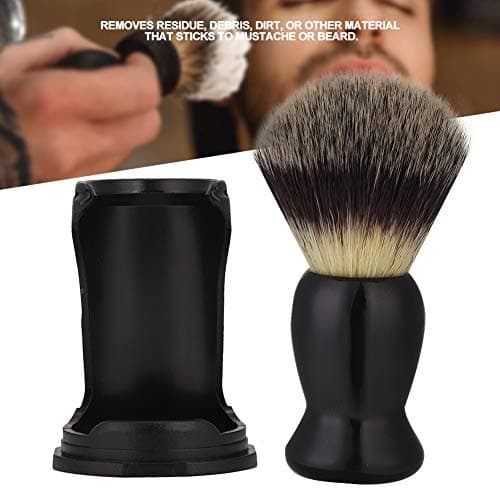 Support de Brosse de Rasage, ANGGREK 1 Support de Brosse à Barbe Noir Professionnel Outil de Rasage Support de Brosse de Rasage léger pour la Maison personnelle(Beard Brush + Holder)