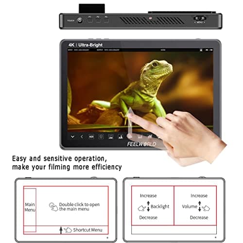 Feelworld LUT11S 10.1 Pouces Écran Tactile de pour Appareil Photo Reflex numérique avec Ultra luminosité 2000nits, 3G-SDI 4K HDMI 1920x1200 Compatible avec DJI(SDI and HDMI)