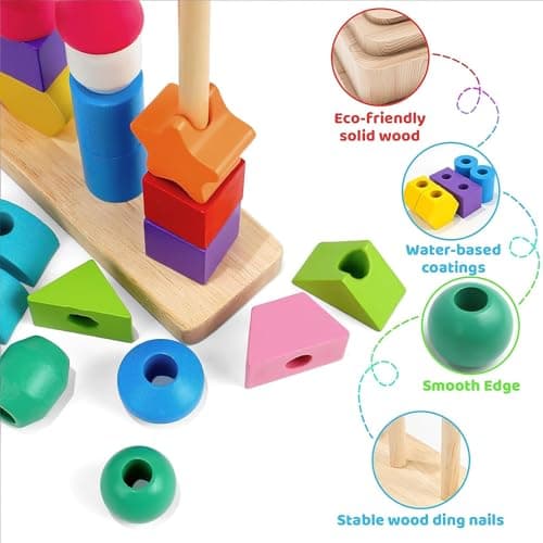 Royouzi Montessori Jouet à Partir de 2, 3, 4, 5 Ans, Jouet en Bois, Jeu de Tri, GarçOn et Fille, Jouet Motrice éDucatif, Cadeau