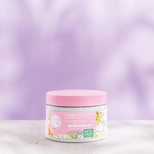 Pulpe de Vie - Masque Cheveux Certifié BIO XL 300ml - Anti-gaspi ! Melon - Soin 3-en-1 pour Cheveux Abîmés - Hydrate et Démêle - Éco-responsable