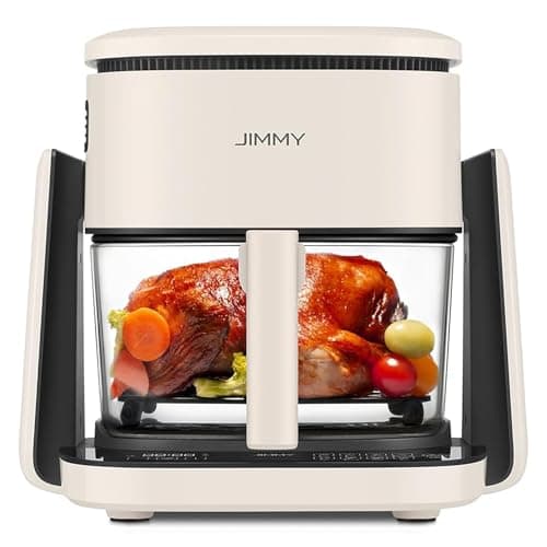 Jimmy Air Fryer et Poêle à Frire 2 en 1, Friteuse à air Transparente Fenêtre Visible 4L, écran Tactile, 8 Programmes de Cuisson, 1100W Friteuse sans Huile, Température et Durée Réglables, AF3