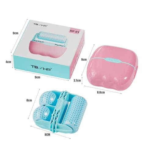 TBPHP Ice Roller Pour Massage Du visage yeux masseur Cadeau pour femme Rouleau de massage Poches (Bleu)