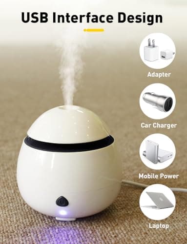 Pitasha Mini Diffuseur d'Huiles Essentielles Humidificateur Ultrasonique avec arrêt Automatique Diffuseur d'Arômes de Voyage Cadeau pour Chambre Cadeau