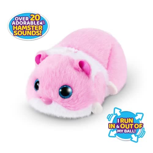 Pets Alive Hamster Mania by ZURU, Pink Hamster, Pet Nurture, Peluche, Real Alive, 20+ Sons interactifs, Animal électronique, (Rose)