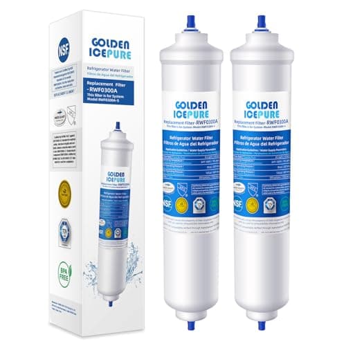 Remplacement de filtre à eau de réfrigérateur pour Samsung DA29-10105J HAFEX/EXP, WSF-100, DA99 02131B, EF9603, HAIER LG paquet de 2 par GOLDEN ICEPURE (facture disponible)