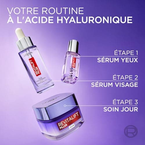 L’Oréal Paris – Sérum Anti-Rides & Anti-Âge – 1.5% Acide Hyaluronique Pur – Soin Visage Hydratant, Repulpant & Lissant – Pour Tous Types de Peaux – Revitalift Filler – 30 ml