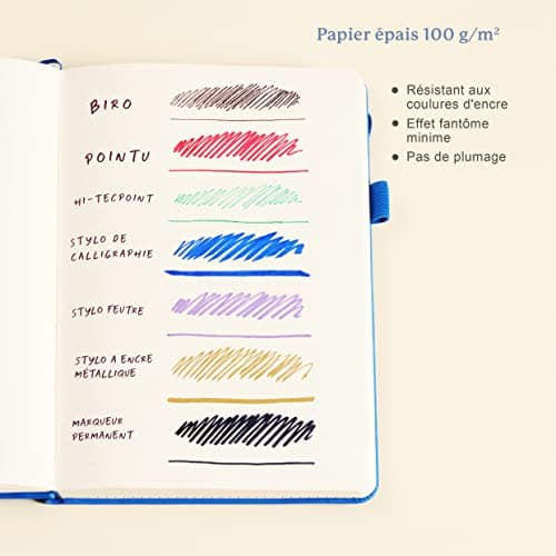 Ottergami Bullet Journal Pointillé A5, 200 Pages, Or Rose - Carnet de Notes A5, 15 x 21 cm, The Essential Papier 100g/m2 Contre les Bavures, avec Élastique - Pochoirs, Autocollants, Porte-Stylo