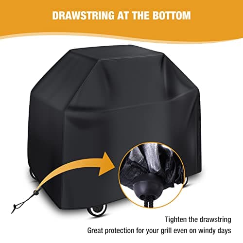 Diboniur Housse Barbecue Exterieur, Bache Barbecue de Protection, Housse Plancha pour BBQ Gaz, avec Revêtement Résistant à l'eau (147x61x117cm Noir)