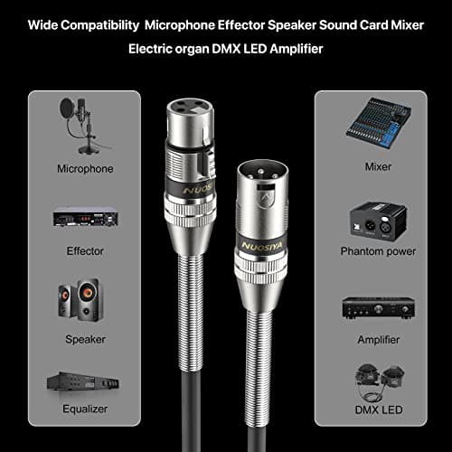 NUOSIYA Cable XLR 6m,2 paquet Ressort Métallique SR Design Cable Microphone XLR Male Femelle Compatible avec Microphone Enceinte Caméra Table de Mixage Amplificateur Audio Studio Enregistrement