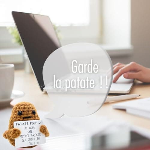 Patate Positive Cadeau Original & Amusant Decoration Maison | Idee Drole | Anniversaire Fille Garcon Ado Femme Homme Couple | Objet Collegue Bureau | Fete Enfant Parent | Peluche Fun & Motivation