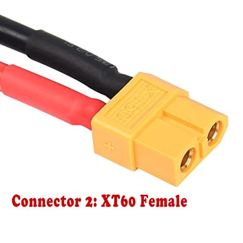 MEIRIYFA Câble d'extension EC5 femelle vers XT60 femelle, connecteur XT60 femelle vers connecteur EC5 femelle avec cordon en silicone 12 AWG – 0,5 m