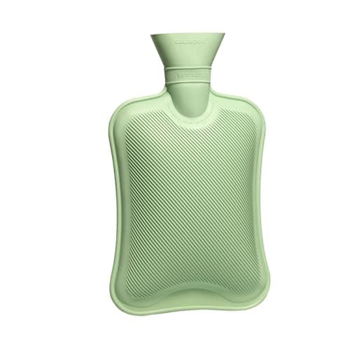 CALINDOO - Bouillotte Eau Chaude En Caoutchouc Naturel - Conçue Dans Un Moule Unique Bouchon Hermétique - Efficacité Longue Durée - 2L - Vert Pastel